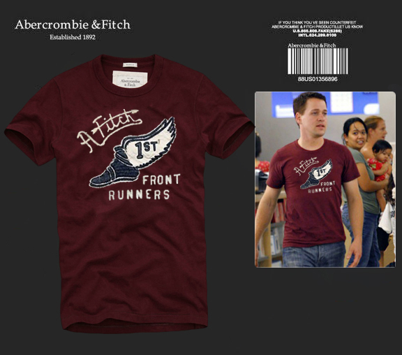 Abercrombie Fitch Hombres De Cuello Redondo Con Gente Fotos Corto Remera AF5643